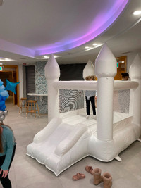 White bouncy castle for sale