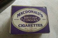 Vintage Tobacco Tin British Consols 50 Cigarettes Macdonalds 