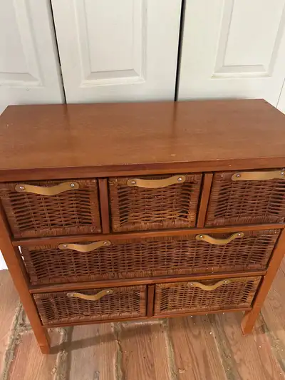 wooden dresser with six drawers , View more