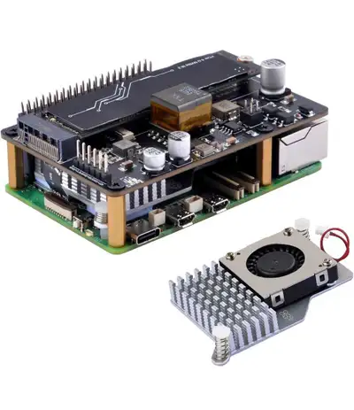 GeeekPi P33 M.2 NVMe PoE+ HAT + Official Raspberry Pi 5 Active, View more