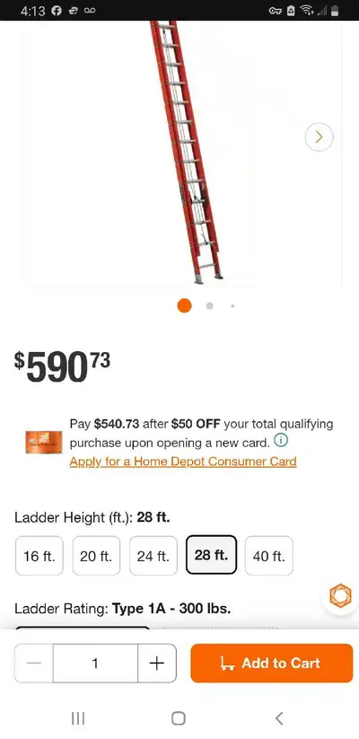 28 ft ladder, View more