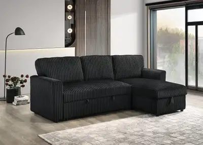 3 Seater Corduroy Material Sectional Sofa Bed Now Available , View more