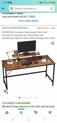 Computer Desk with Top Table (55" Wide, 23" Deep, 23" Tall)