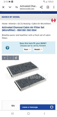Bmw cabin air filters