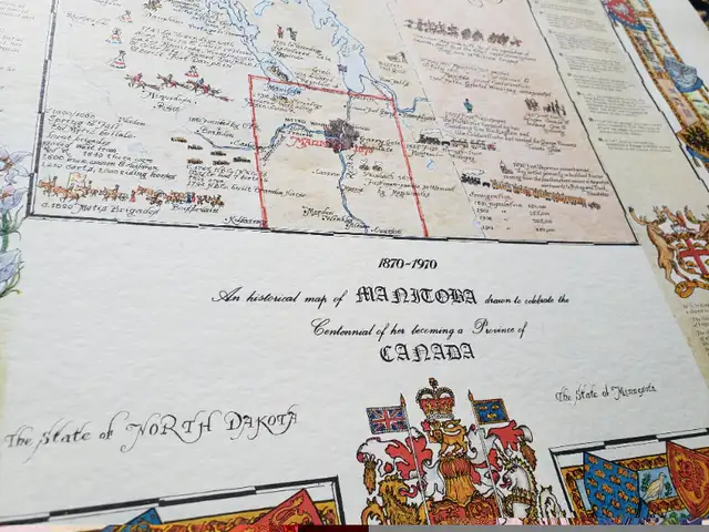 Assorted lithographs,  Manitoba centennial map litho64840216415361122