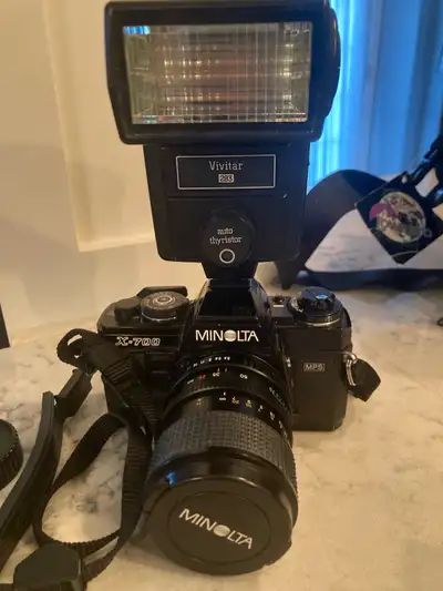 Minolta X-700 SLR Camera, Minolta 28-70mm Lens +++ extras, View more