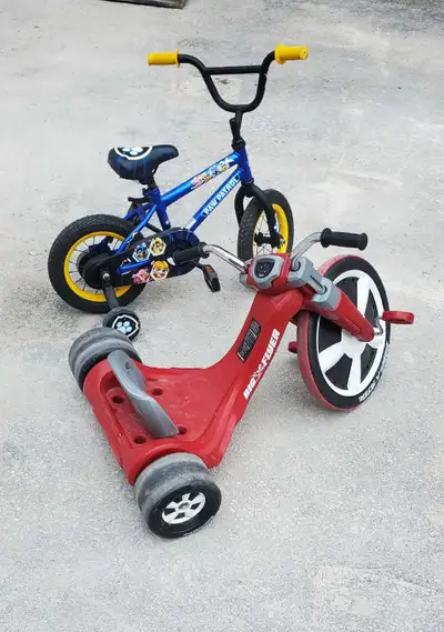 Paw Patrol Bike with Removable Training Wheels like new $60 Radio Flyer Big Wheel $90