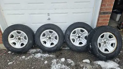 6 bolt 5.5 - 18 inch Mopar steel rims. Tires mounted are toyo observe winter tires. P275/65R18 114T...