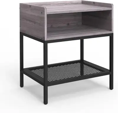 BNIB - Nightstand Storage Shelf End Table 2-Tier Bedside Table, View more