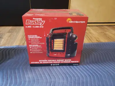 Chaufferette au propane Mr Heater 9000 BTU. Très peu servie, comme neuve, bonbonne non incluse, 50$...