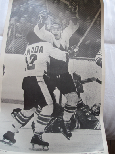 This is a 1972-TEAM CANADA Black & White Poster .This is a Poster Captured By The Toronto Star Photo...