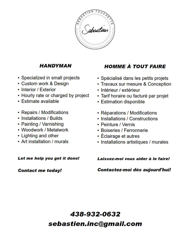HANDYMAN / HOMME À TOUT FAIRE in Renovations, General Contracting & Handyman in Granby - Image 2
