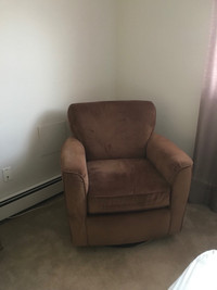 Light Brown Swivel Rocking Chair 