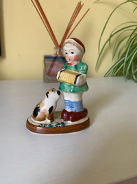 Vintage Boy with Accordion and Dog Figurine - Occupied Japan