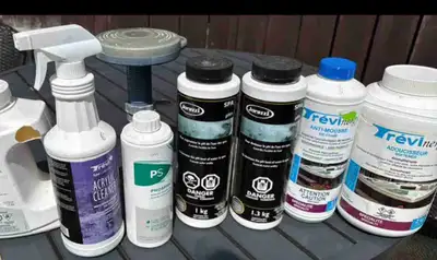 tout pour 65$ a récupérer à laval h7k 2k2 nettoyant acrylic - bouteille pleine ph+ bouteille plein p...