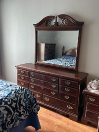 Beautiful full bedroom set all included dressers mirror boudoir 