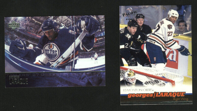 4 Georges Laraque Cards Oilers in Arts & Collectibles in Ottawa - Image 2