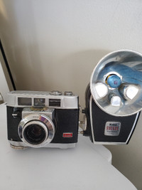 Vintage Kodak 35MM Film Camera and Flash adaptor.