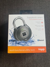 New - Tapplock Smart Fingerprint Padlock Wireless