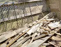 FREE: Scrap wood + shingled shed roof - great for chicken coop