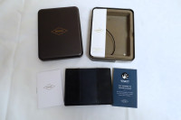 New Navy Blue Leather Fossil Front Pocket Bifold Card Wallet