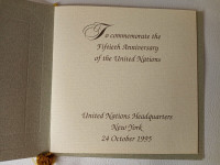 United Nations Headquarters 50th Anniversary Presentation Stamps