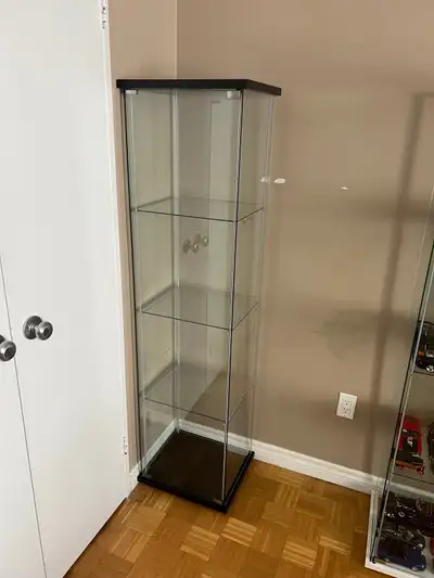 Ikea Detolf Glass Display Cabinet. Dark brown colour. Delivery available for extra $20
