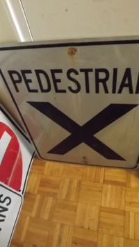 AUTHENTIC  " PEDESTRIAN X" STREET SIGN/ROAD SIGN/TRAFFIC SIGN