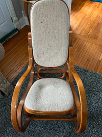 Padded Wooden Rocking Chair