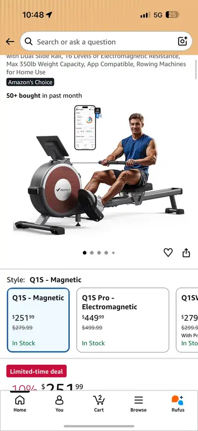 MERACH Q1S Magnetic Rowing Machine, View more