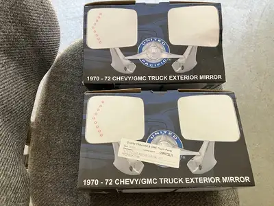 new 71/72 Chevy pickup side view mirrors, both new in box, $60 OBO