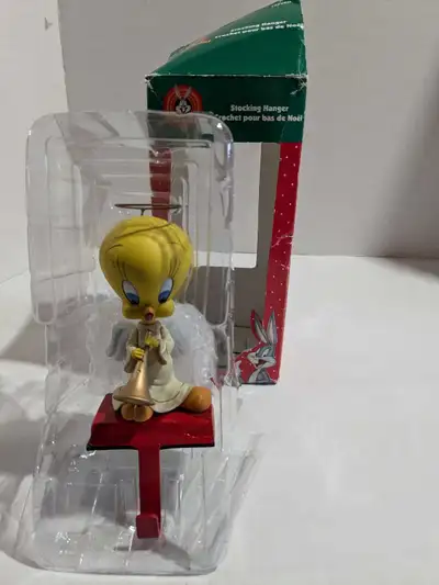 VTG Looney Tunes Stocking Hanger Holder Tweety Bird Angel 1999, View more
