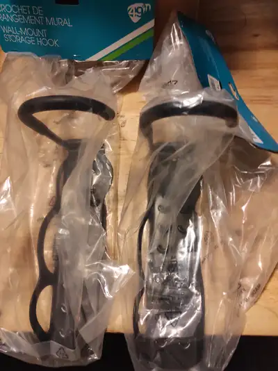 Wall mount bicycle storage hooks, sturdy construction. Space savers Perfect to hang up your bikes fo...