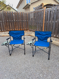 Folding Camping Chairs with Side Table & Cup Holder