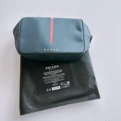 Prada Luna Rossa Ocean Toiletry Bag – Soft Leather Feel, View more