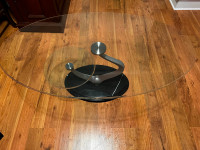 Must Sell.....Pottery Barn Glass and Black Marble Coffee Table