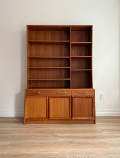 MCM teak wall unit, View more