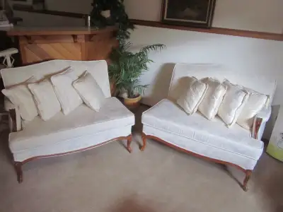 TWO - PIECE SECTIONAL  ANTIQUE LOVESEAT, View more