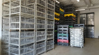new & used parts bins, stacking metal bins,automotive containers