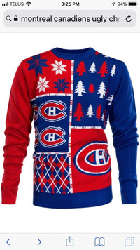 NHL Montreal canadiens Christmas ugly sweater