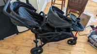 Twin Stroller set with bucket and toddler seats 