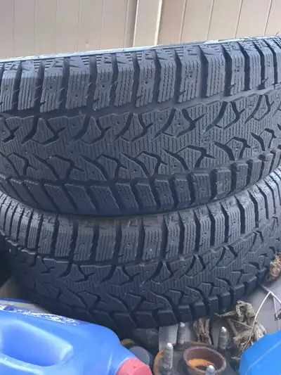 For sale two 225 55 r17 a+ 710 winter tires less than 5000 km on them nearly brand new