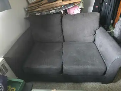Dark Grey Fabric Loveseat –, View more