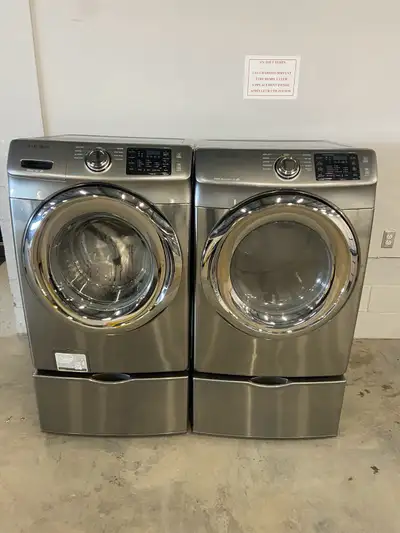 ** Service Mido Électroménagers** Ensemble Laveuse sécheuse frontales de marque Samsung , Superposab...