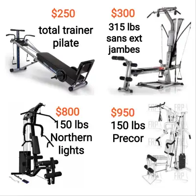 Liquidation fermeture multistation bowflex northern lights multi station total gym pilate trainer le...