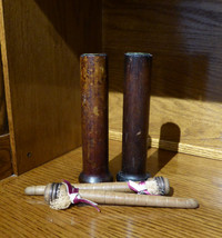Antique Bobbin Candle Holders