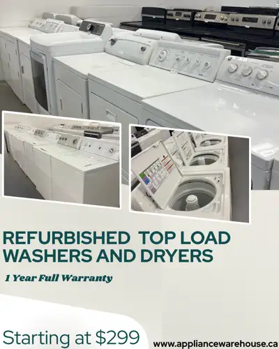 REFURBISHED WASHER AND DRYER BLOWOUT SALE $299 EACH!!, View more