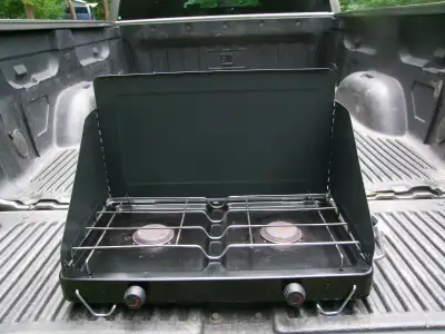 BLUE RHINO 2 BURNER PROPANE COOKING STOVE LIKE NEW, View more