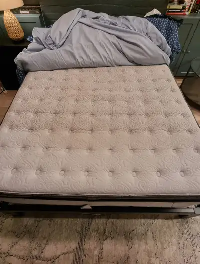 European pillow top queen size bed (duvet and duvet cover extra), View more