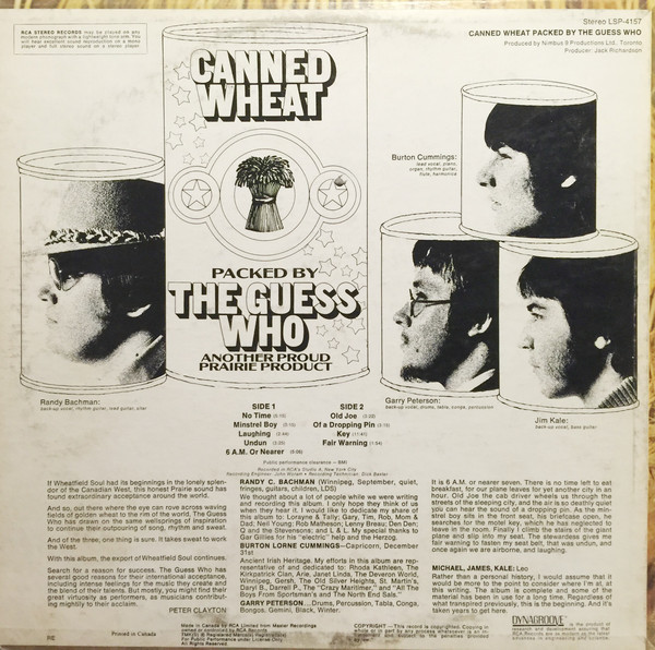 Canned Wheat 1969 5th LP vinyl record album The Guess Who in CDs, DVDs & Blu-ray in Markham / York Region - Image 4